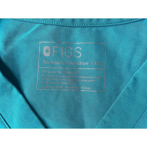 Figs Men's Leon Scrub Top in Pacific Blue Size XXL - Picture 4 of 5
